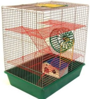 ВАКА Клетка для грызунов "Грызун № 4" с домиком и колесом 41*30*44,5 см