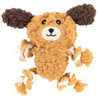 AROMADOG Rescue Игрушка для собак Собачка с канатами 15 см с пищалкой, рыжий