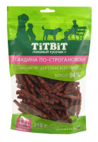 Титбит Лакомство для собак Говядина по-строгановски XXL выгодная упаковка 310г [уценка]