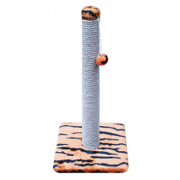 Триол Когтеточка "Стойка №12" длинная с игрушкой разноцветная, 360*360*760 мм.