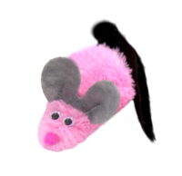 GoSi Игрушка для Кошек "Мышь-Полевка, хвост - натуральная норка" Розовая