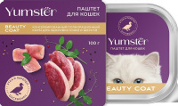 Yumster [Ямстер] паштет для взрослых кошек с Утка и Перепелом, 100 г ламистер