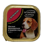 Натуральная Формула Мясные фрикадельки, консервы для собак, ягненок, 150 г.