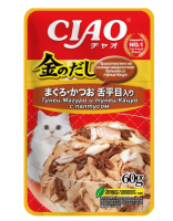 Inaba Ciao Kinnodashi влажный корм для взрослых кошек Тунец Магуро и Тунец Кацуо с палтусом, в паучах - 60 г