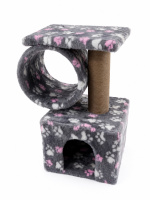 Домик квадратный с тоннелем [джут,мех] 44*37*66 Классикъ