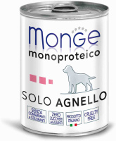 Monge Dog Monoproteico Solo консервы для собак паштет из ягненка, 400 г.