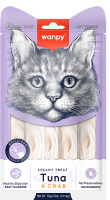 Wanpy Cat Лакомство для кошек «нежное пюре» из тунца и краба 70 г