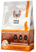 Лопай Лапой для стерилизованных кошек и котов с индейкой