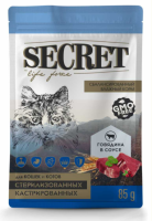 Secret Life Forse Влажный корм для стерилизованных кошек и кастрированных котов кусочки в соусе с говядиной 85 г. [уценка]