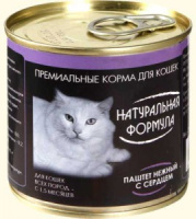 Натуральная Формула Консервы для кошек паштет нежный с сердцем 250 г.