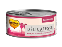 Влажный корм консервы Мнямс для кошек Курица с ветчиной в нежном желе 70 г