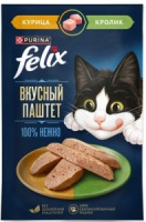 FELIX пауч для кошек Вкусный паштет курица с кроликом 75г