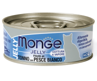 Monge jelly Adult cat Влажный корм для взрослых кошек с желтоперым тунцом и белой рыбой, консервы 80 г