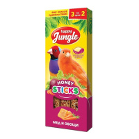 Happy Jungle Палочки для птиц, мед и овощи, 3 шт. 90 г.