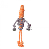 Игрушка для собак Грейфер "Веревка - пляшущий человечек", оранжевая, 26 см Триол