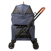 Коляска прогулочная Mr.Kranch для собак и кошек двойная, макс. нагрузка 10+10 кг, голубая