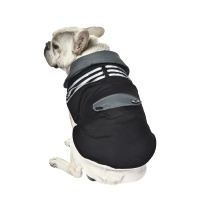 Pet-it водонепроницаемая куртка для собак на флисовой подкладке, светоотражающие полосы, черная с серым (размер S, 25 см)