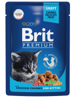 Brit Premium Пауч для котят цыпленок в соусе 85 г [уценка]