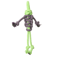 Игрушка для собак Грейфер "Веревка - пляшущий человечек", зеленая, 27 см Триол