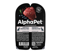 AlphaPet Superpremium пауч д/взрослых собак мясные кусочки в соусе Оленина и северные ягоды 100г