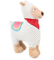 Игрушка Mr.Kranch для собак "Лама" плюшевая с пищалкой 20 см белая