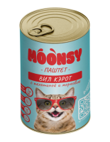 MOONSY Консервы для кошек паштет с телятиной и морковью, 260 г.