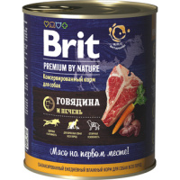 Brit Premium консервы с говядиной и печенью для взрослых собак всех пород, 850 г.