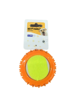 Игрушка резиновая для собак Леду Тойс / Ledu Toys мяч резиновый с теннисным мячом внутри