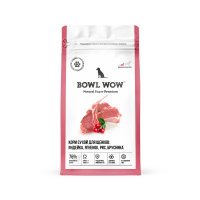 BOWL WOW сухой корм д/щенков средних пород собак с индейкой, ягненком, с рисом и добавлением брусники [уценка] (800 гр.)