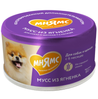Мнямс влажный дополнительный корм Мусс из ягненка для собак и щенков старше 6 месяцев 80 г