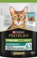 ПРОПЛАН для стерилизованных кошек, паштет с океанической рыбой 75 гр.пауч