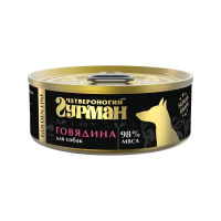 Четвероногий Гурман Golden консервы для собак говядина натуральная в желе 100 гр