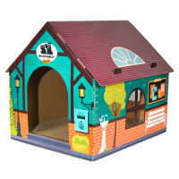 Когтеточка-домик Mr.Kranch для кошек 41.5х39.4х38.5 см из картона с кошачьей мятой зелёная (35005)