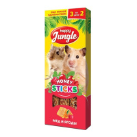 Happy Jungle Палочки для мелких грызунов, мед и ягоды, 3 шт. 90 г.