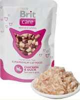 Brit Care пауч для кошек Chicken&Duck Курица и утка, 80 г. [уценка]