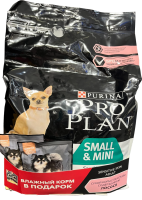 Проплан Сух корм для взрослых собак мелких пород ЧК лосось [уценка] (3кг+2х85г)