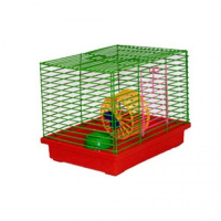 Зоомарк Клетка для джунгариков малая с колесом и миской 511 24*19*20 см.