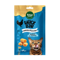 Лакомство Триол для кошек "Мини-роллы с начинкой из курицы с тунцом", 40г, серия SNACK BAR