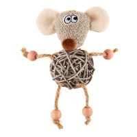 GiGwi Мышка с плетеным мячиком и колокольчиком CATCH & SCRATCH EC