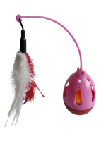 Чистый котик Игрушка-неваляшка для кошек, с пером Чистый Котик розовый 8 см. пластик, перо СТ18035-Т