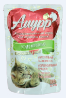 Амурр Влажный корм для взрослых кошек в соусе с уткой и морковью, 100 г. [уценка]