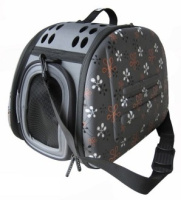 IBIYAYA Складная сумка-переноска для собак и кошек до 6 кг, серая в цветочек (до 6 кг)