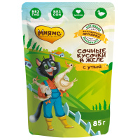 Мнямс Влажный корм сочные кусочки в желе для кошек с уткой «Фермерская ярмарка» линия Кот Федор 85 г. [32061]