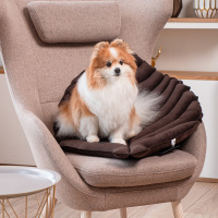 Лежанка Mr.Kranch для собак Листочек средняя двусторонняя, размер 90х65х5см, коричневая