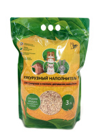 Золотой кот Кукурузный наполнитель «эколайн» для грызунов,3-6 мм, 3 л.