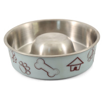 BL24 Миска металлическая "Домик" Slow feed, 0,45л