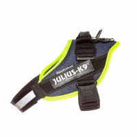 JULIUS-K9 шлейка для собак IDC®-Powerharness , джинса-зеленый неон (58-76см/ 14-25кг)