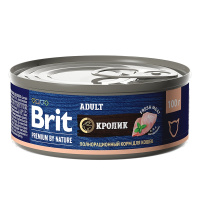 Brit Premium by Nature консервы с мясом кролика для кошек, 100 г.