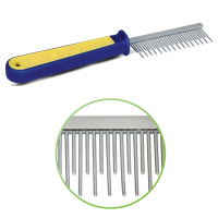 Триол Расческа разнозубая для кошек и собак [пластиковая ручка]