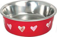 Триол Миска металлическая для собак сердца BL-21 750 мл. (BL-18 150 мл)